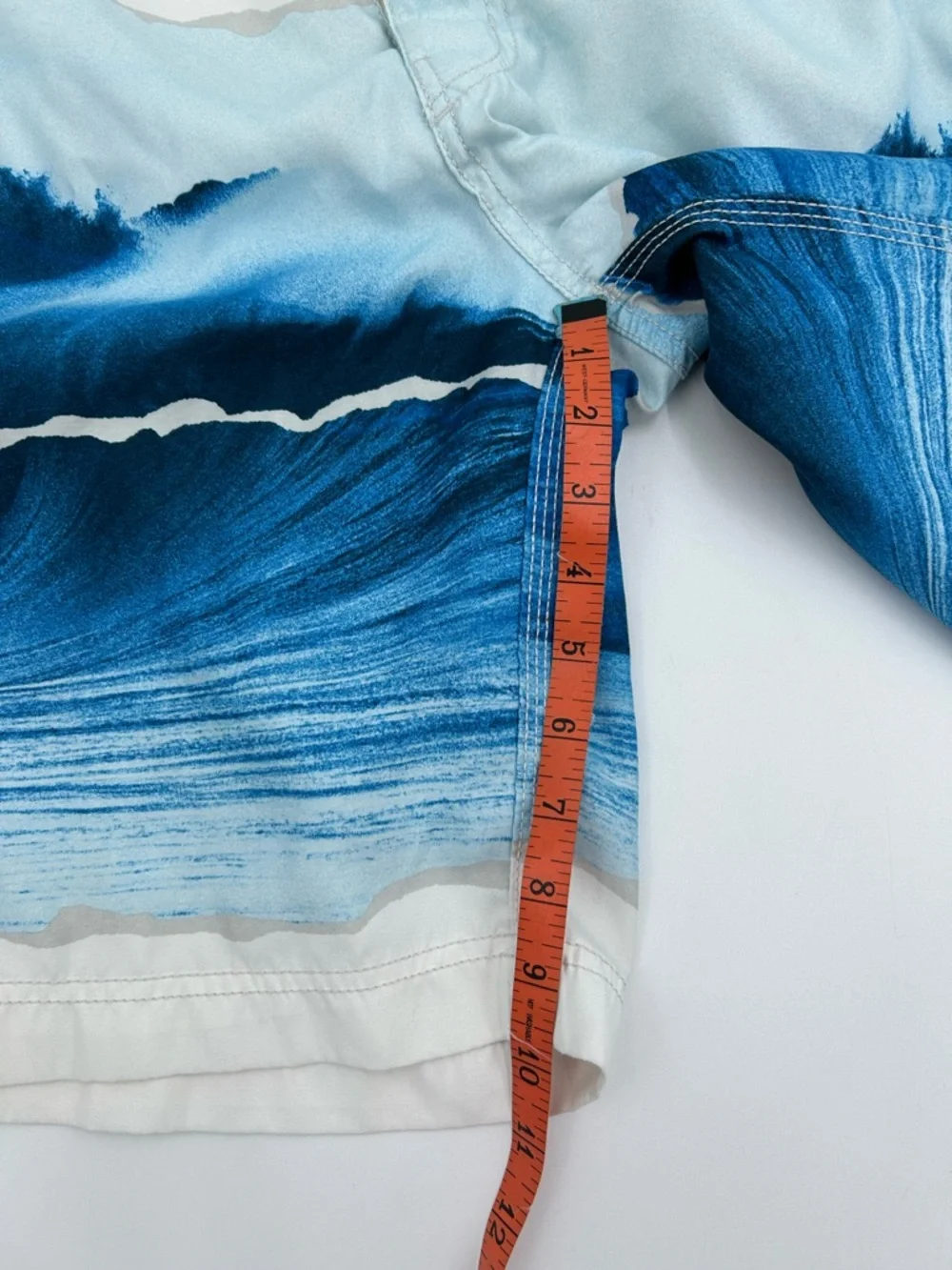 American Eagle Outfitters Blue Wave Print Swim Shorts